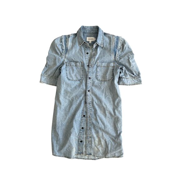 FRAME Light Wash Denim Button Down Dress Size X Small - Picture 8 of 8